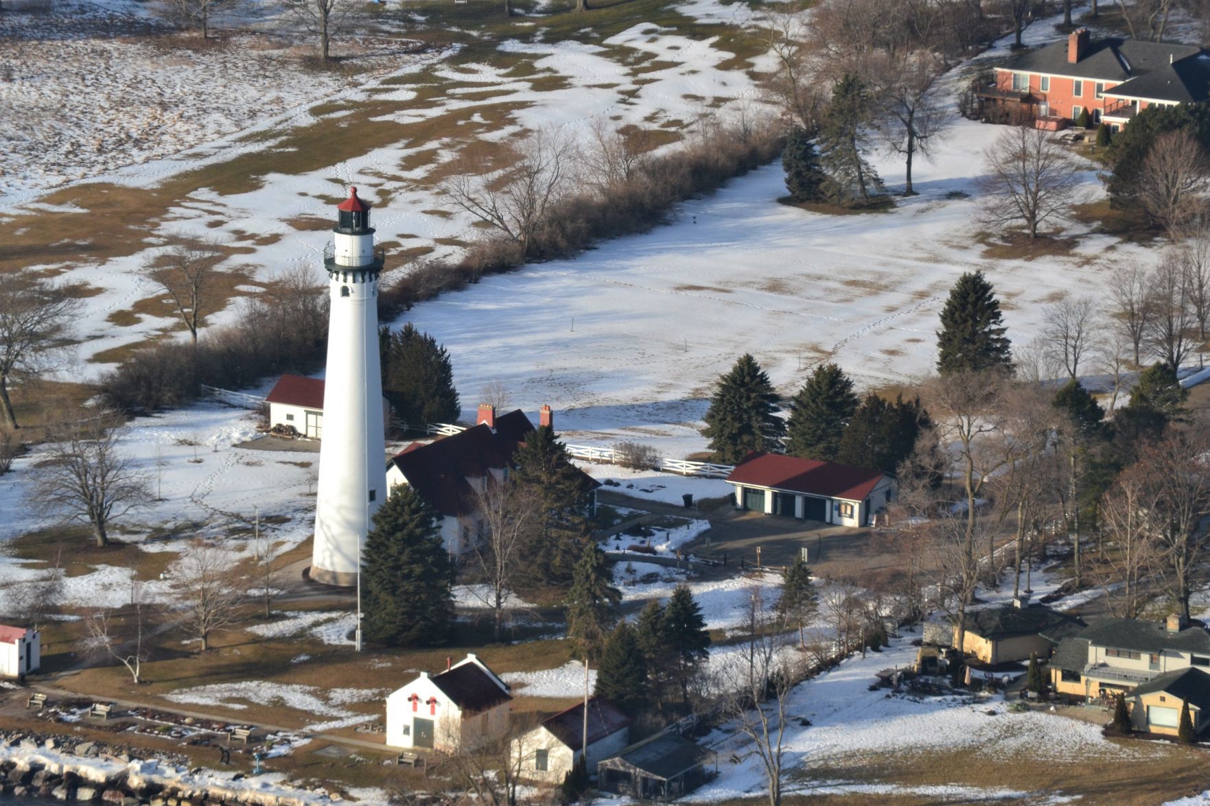 Wind Point Lighthouse, aerial